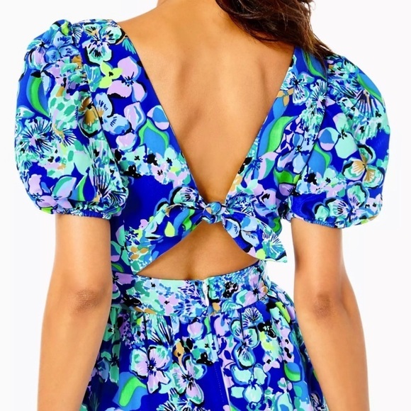 LILLY PULITZER 6 Blue Tiered midi dress Grace in Blue Grotto Twilight Tr… - Picture 3 of 14